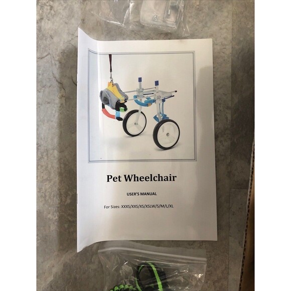 Dog Cart Pet Wheelchair for Back Legs Adjustable Size XXXSXXS